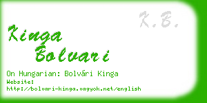 kinga bolvari business card